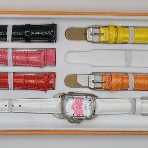 Womens Invicta Peace & Love Lupah quartz watch multiple leather Band set